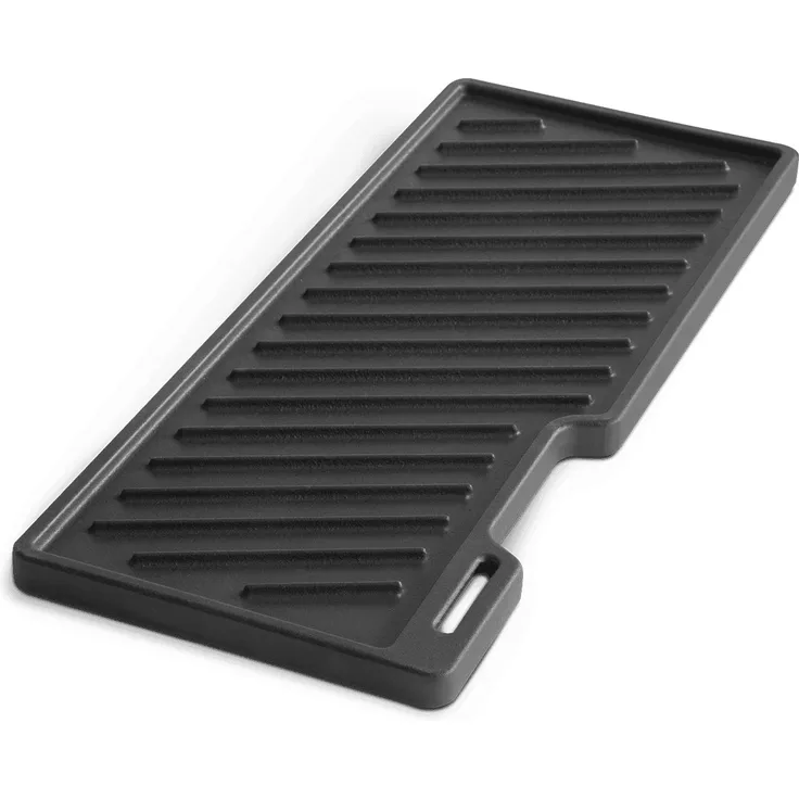 BURNHARD Grillplatte Gusseisen Wendeplatte EARL 43 x 19,8 x 2 cm, Plancha, beidseitig verwendbar, mit Emaille-Beschichtung