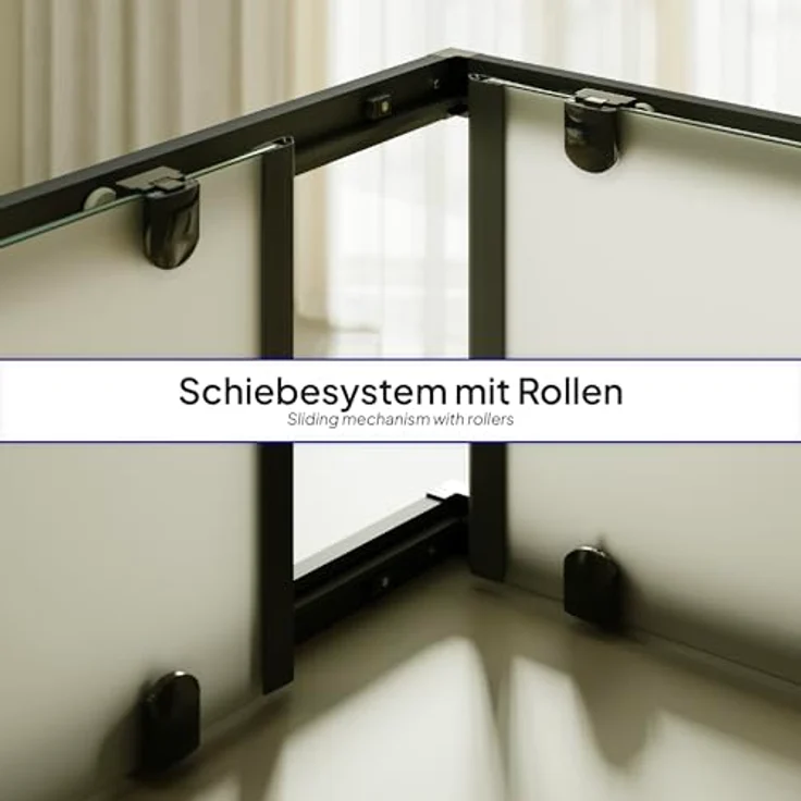 Moments of Glass Eckduschkabine DK79, 80x100 cm, Höhe 180 cm, 6mm satiniertes ESG Nano Glas, Schiebetüren mit EASY-Clean, hochwertiges Rollensystem – Bild 5