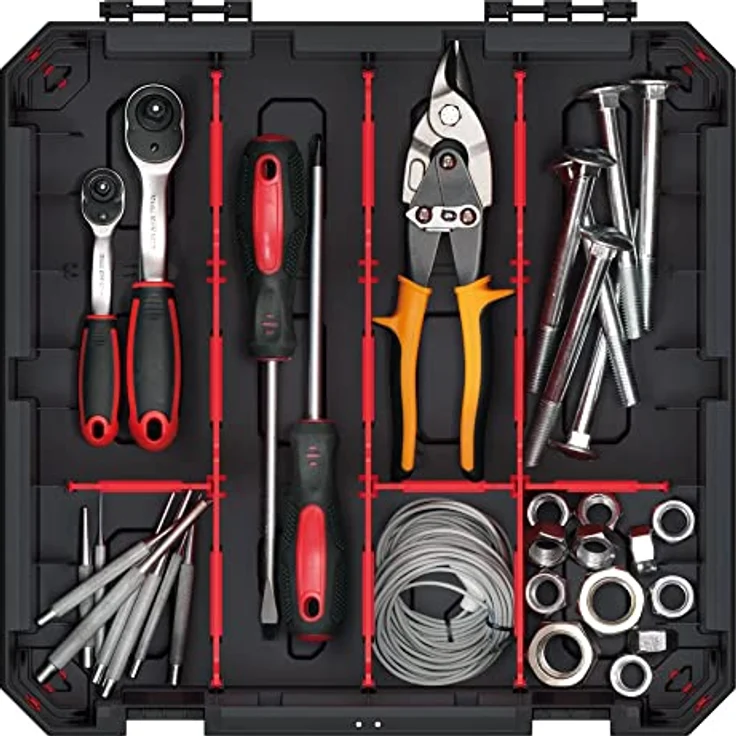 Kistenberg Werkzeugkoffer Organizer Heavy Titan, robuste Polymermischung, ergonomischer Griff, bewegliche Trennwände, schwarz – Bild 4