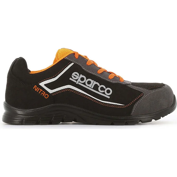 Sparco Sicherheitsschuhe Nitro Schwarz S3 SRC, wasserabweisend, atmungsaktiv, PU-Sohle mit Antislip-Absatz, Größe 39