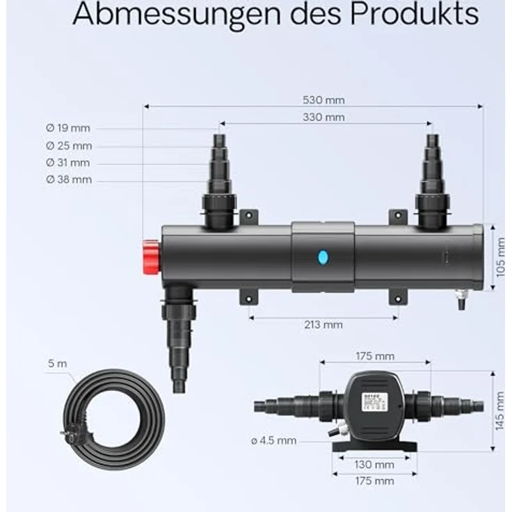 WilTec Set SunSun 90000l Bio Teichfilter 36W UVC Teichklärer – Bild 5