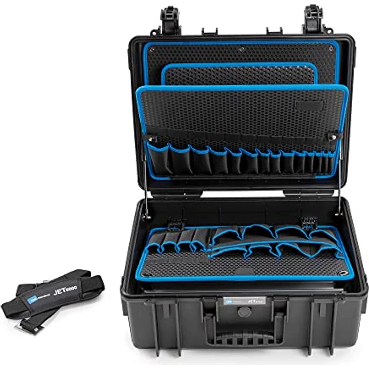 B&W tough.case JET6000 mit Gasdruckfeder + Werkzeugeinsteckfächern (Koffer aus PP, Volumen 29,3 l, 45,8 x 33,7 x 19 cm innen, Lieferung erfolgt ohne Werkzeug) 117.18/P-G – Bild 4