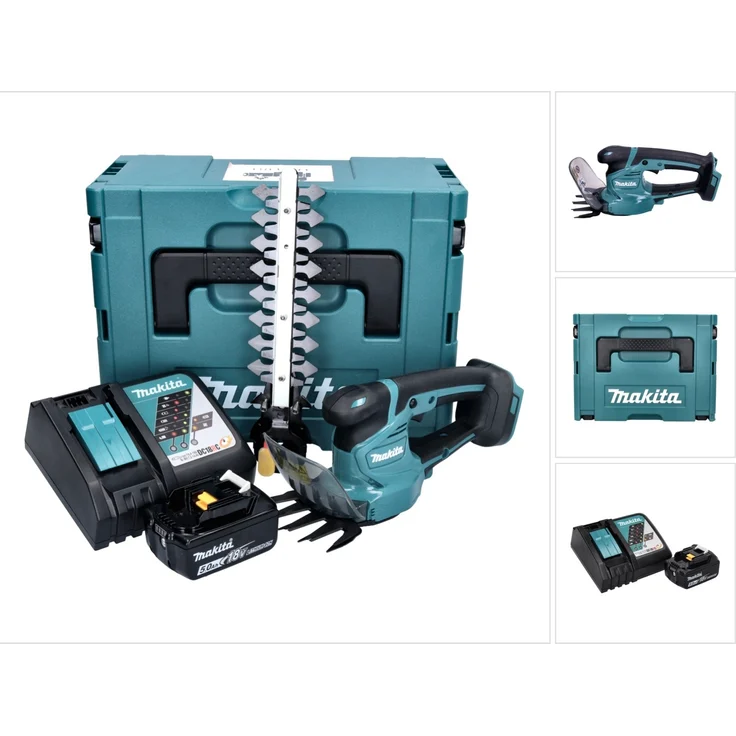 Makita DUM 111 RT1XJ Akku Grasschere und Strauchschere, 18 V mit 1x 5,0 Ah Akku, Ladegerät und Makpac