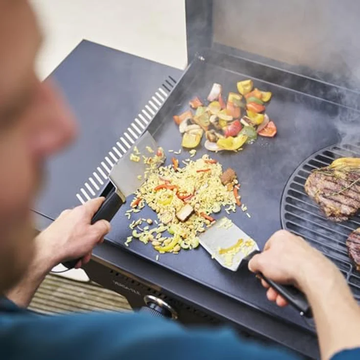 Char-Broil Planchagrill Griddle mit 3-in-1 Tile-Cooking-System, entnehmbare Fettauffangschale, Holzkohlegrill – Bild 7