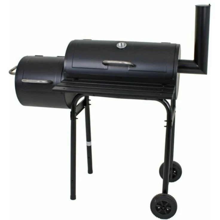 Harms Import Smoker Premium Holzkohlegrill Räuchergrill Räucherofen Smoker Grill BBQ, Schwarz