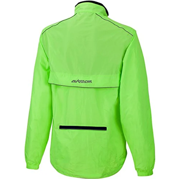 AIRTRACKS Herren Fahrradjacke / Fahrradweste M neon / Radjacke mit abnehmbaren Ärmeln, atmungsaktiv und wasserabweisend – Bild 3