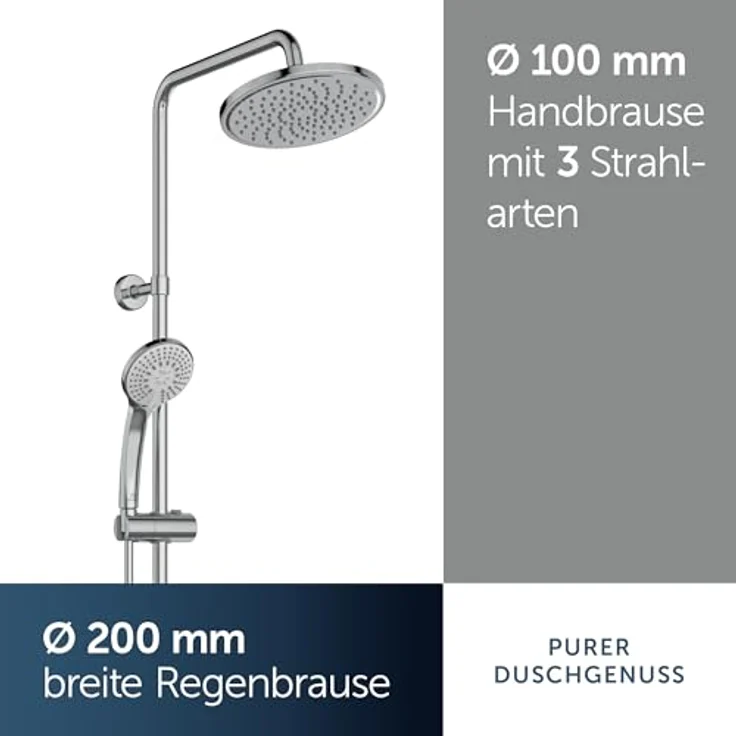 Ideal Standard Duschsystem Ideal Standard Duschsys. m. Brausetherm. Ceratherm T25, verchromt, A7 with 3-Funktionshandbrause, Antikalkfunktion, und thermostatischer Kontrolle – Bild 5