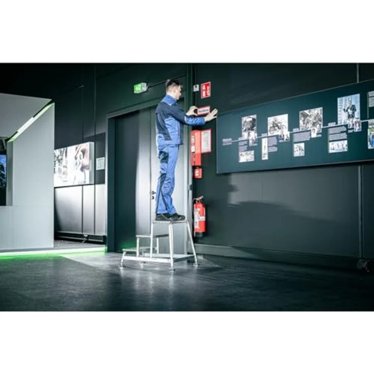 Aluminium Treppe Arbeitshöhe (max.): 2.2 m Günzburger Steigtechnik 50031 Silber 2.5 kg Silber – Bild 5