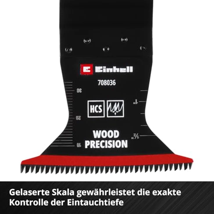 Einhell Tauchsägeblatt aus Kohlenstoffstahl, 65 mm Breite, 42 mm Eintauchtiefe, PTFE-Coating, Japanverzahnung, gekrümmte Schneide, Schnellwechselfunktion – Bild 5