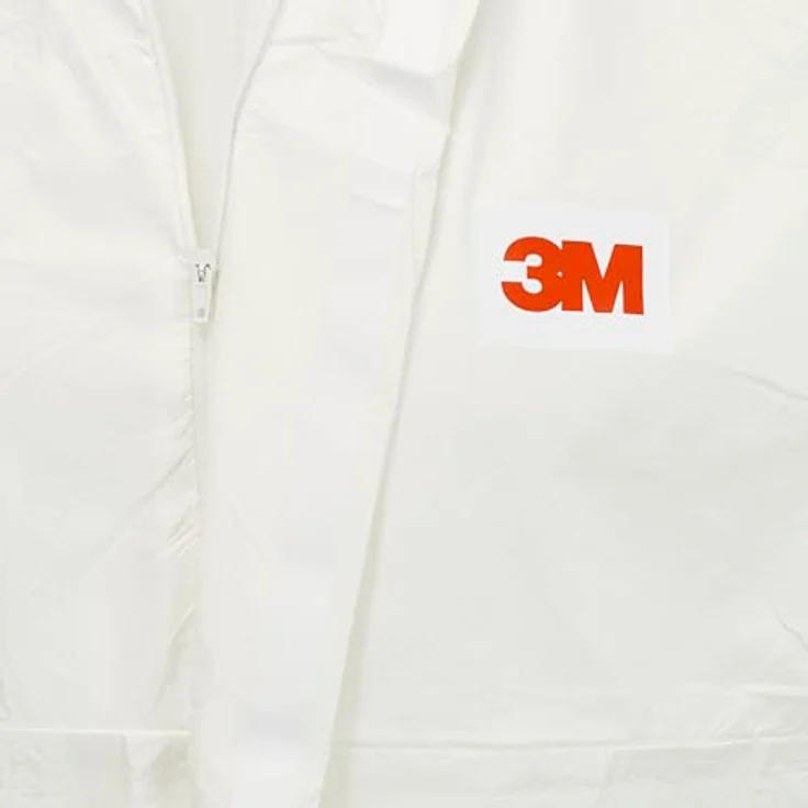 3M Schutzanzug 4545L, antistatisch und robust, Kleidergröße L, Weiß, Schutz gegen Stäube und Flüssigkeiten – Bild 6