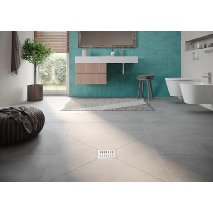 TECE TECEdrainpoint S 50 Ablaufset superflach DN 50, Kunststoff mit Edelstahl Designrost, belastbar bis 300 kg – Bild 2