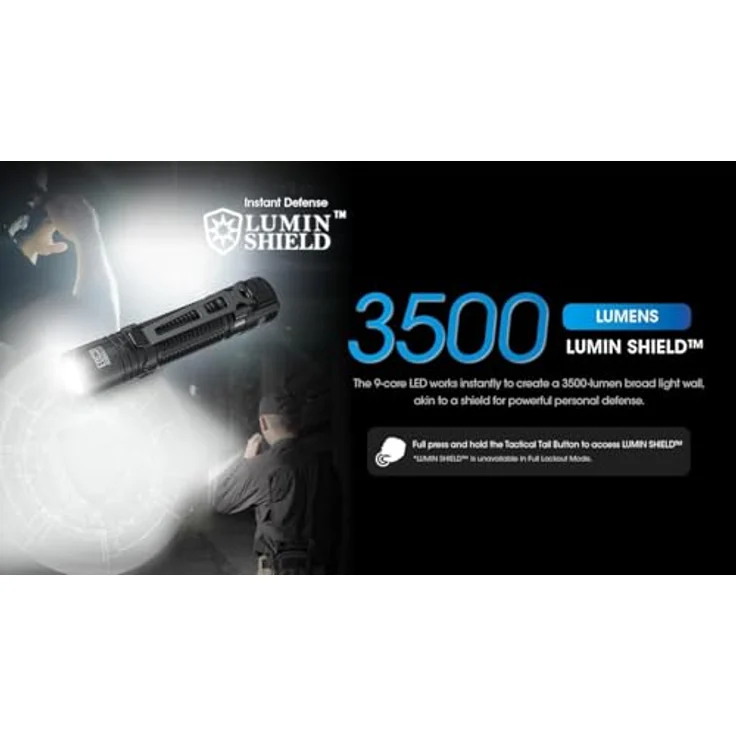 Nitecore EDC31, LED-Taschenlampe mit 3500 Lumen, USB-aufladbar, IP68-wasserdicht, Lumin Shield, Rapid Lock System, ATR Temperatursteuerung, schwarz – Bild 2
