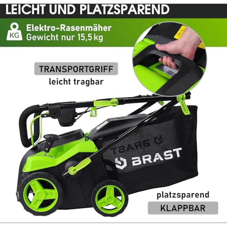 BRAST Vertikutierer Elektro Rasenlüfter 1800 Watt 40cm Arbeitsbreite Kombi Gerät Moosentferner – Bild 4