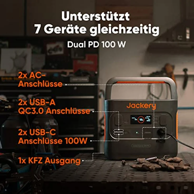 Jackery Explorer 1500 Pro,1512Wh tragbare Powerstation,Solar- und AC-Schnellladung in 2 Std. 2 * 100W PD, 2x1800W AC-Ausgänge, ideal für Camping und für Notfälle zu Hause – Bild 5