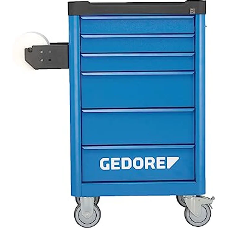 Gedore Papierrollenhalter, Werkzeugwand aus robustem Stahlblech, schwarz, kompatibel mit Euro-Lochung 10 x 38 mm, maximaler Rollendurchmesser 320 mm – Bild 5