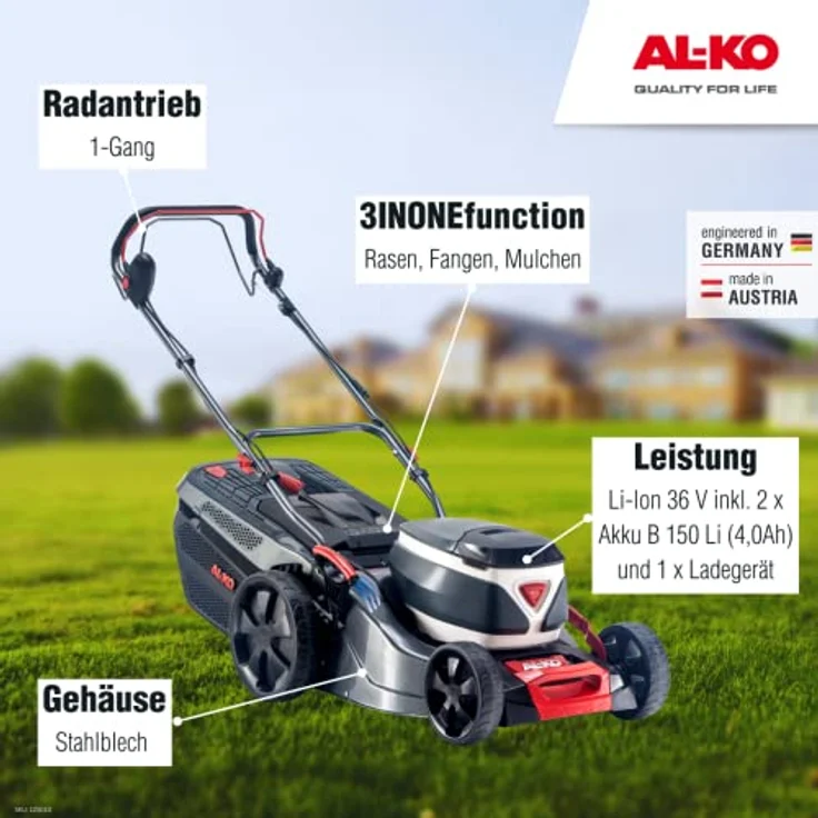 AL-KO 46.2 Li SP Motor:2 x Li-ion 4 0 Ah - 36 V (40 V maks), inklusive Akkus und Ladegerät – Bild 5