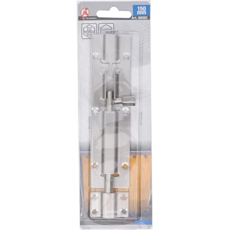 BGS Do it yourself Bolzenriegel aus Edelstahl, 150 mm mit versenkbaren Schraubenlöchern und seitlicher Verriegelung – Bild 5