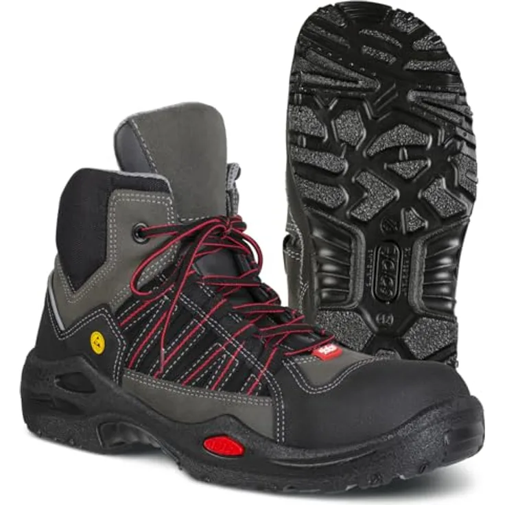 Ejendals AB Sicherheitsstiefel E-SPORT 1625, S3 SRC CI HI, schwarz, PU-beschichtetes Spaltleder, Aluminium-Zehenschutz, PTC-Durchtrittschutz