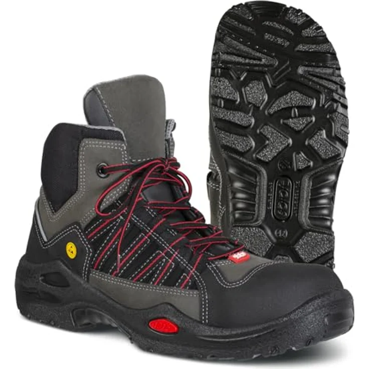 Ejendals AB Sicherheitsstiefel E-SPORT 1625, S3 SRC CI HI, schwarz, PU-beschichtetes Spaltleder, Aluminium-Zehenschutz, PTC-Durchtrittschutz – Bild 1