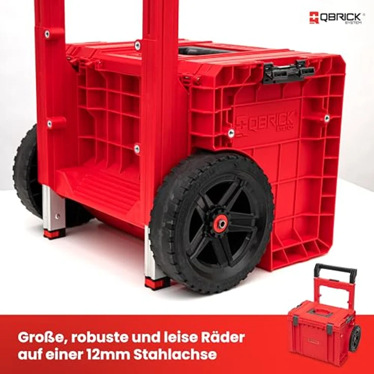 QBRICK System Werkzeugkoffer Qbrick System PRO Cart 2.0 Plus RED ULTRA HD stapelbar 490 x 415 x 660, Werkzeugkoffer mit hoher Tragkraft und stapelbarem Design – Bild 5
