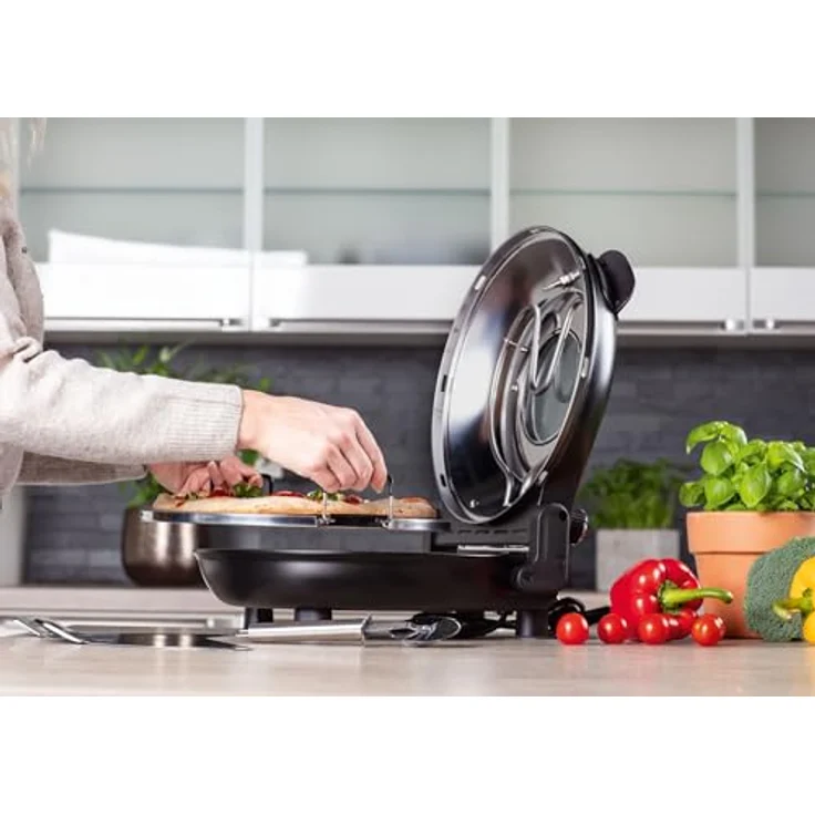 CHEF CUISINE International Pizzaofen Chef Cuisine Pizza Maker, 1.200 W, regelbare Ober-/Unterhitze, Keramik-Pizzastein Ø 31 cm, Sichtfenster, inkl. Pizzaheber und Pizzaschneider – Bild 9