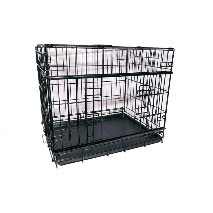 Petcare active canis Premium Slidingdoor Cage, Gehege mit Schiebetüren, faltbar, schwarz, 107 x 71 x 79 cm