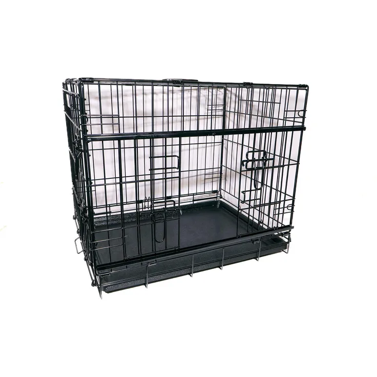 Petcare active canis Premium Slidingdoor Cage, Gehege mit Schiebetüren, faltbar, schwarz, 107 x 71 x 79 cm