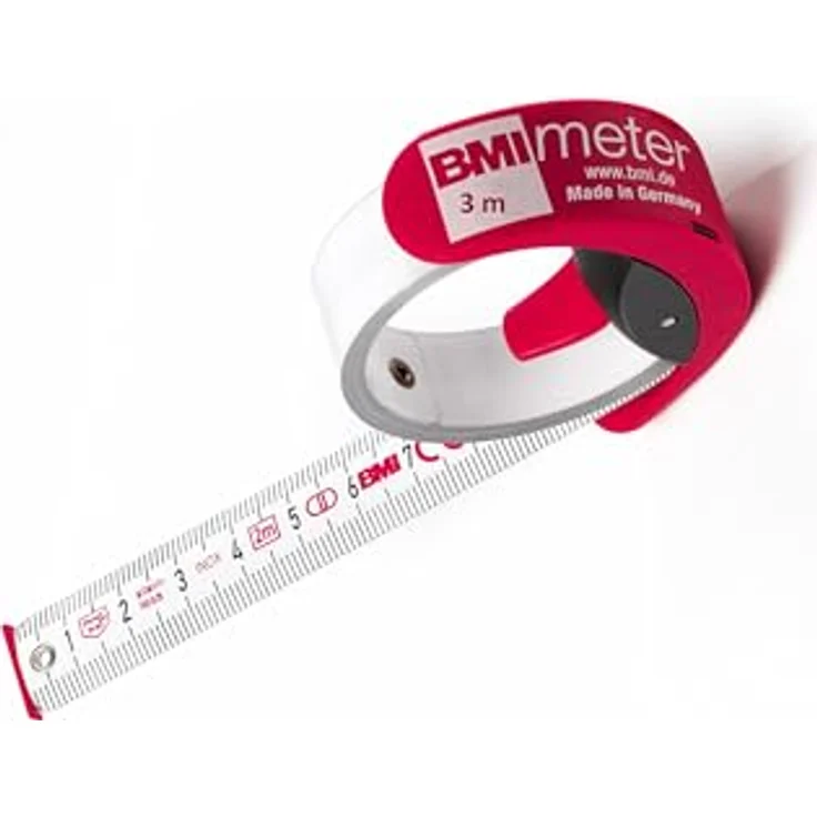 BMI 429341021 Maßband - Taschenbandmaß BMImeter 429 3 m langes Taschenmaßband mit rostfreiem Edelstahlband (weiß lackiert) Länge: 3 Meter, Breite 16 mm, Teilung-Skala: MM, 1 Stück – Bild 2