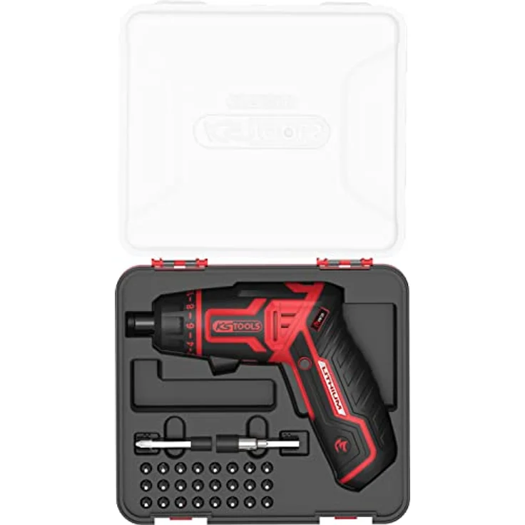 KS Tools eMONSTER 1/4“ Akku-Bit-Schrauber-Satz, 27-tlg., 3,6V mit ergonomischem Griff, USB-C aufladbar, Drehmomentvorwahl, LED-Arbeitslicht, in Kunststoffbox – Bild 3