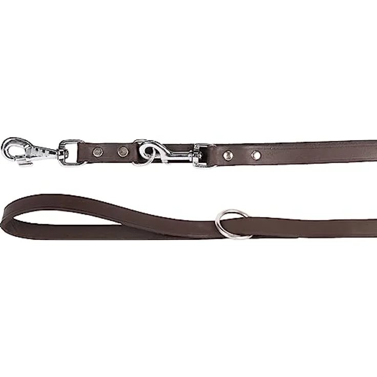 Flamingo TRAININGSLEINE Seattle, Dunkelbraun, 200CM, aus Leder, 18MM