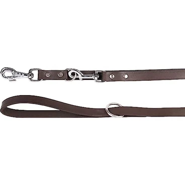 Flamingo TRAININGSLEINE Seattle, Dunkelbraun, 200CM, aus Leder, 18MM