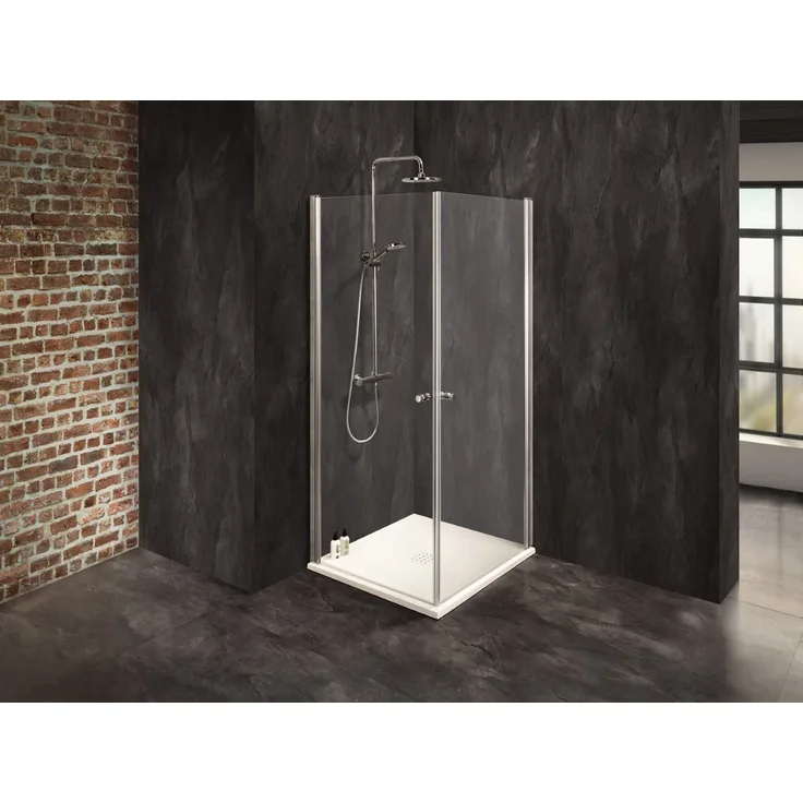 Dusbad Eckdusche Dusche Dusbad Vital 2 Pendeltür Eckdusche, BxT: 100x80 cm, ESG-Glas