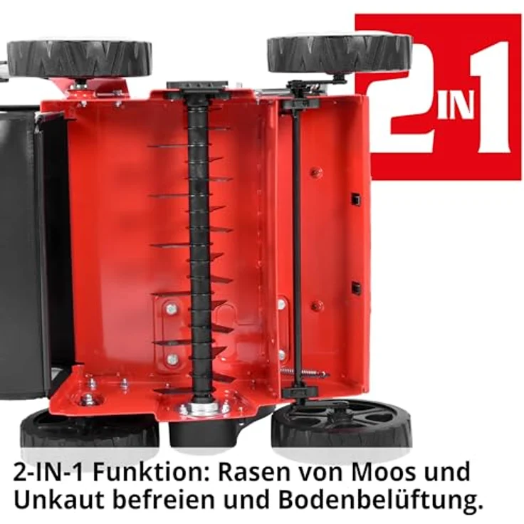HECHT Benzin Vertikutierer 5644, 4-Takt-Motor mit 42 cm Arbeitsbreite, 2 Walzen und 45-Liter-Fangkorb – Bild 2