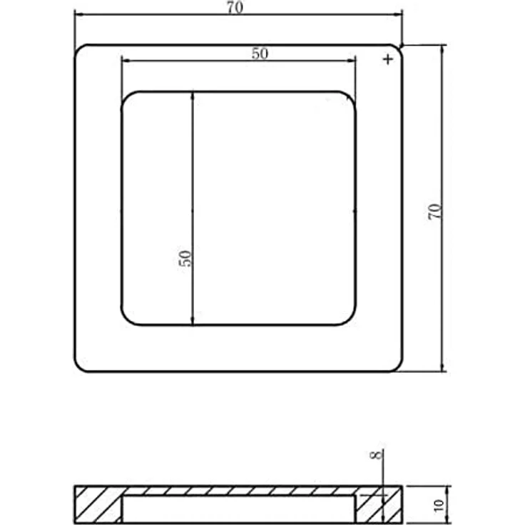 ck-tuerbeschlaege Griffschale zum Kleben, Edelstahloptik, quadratisch, 70 x 70 x 10 mm, 1 Paar – Bild 5