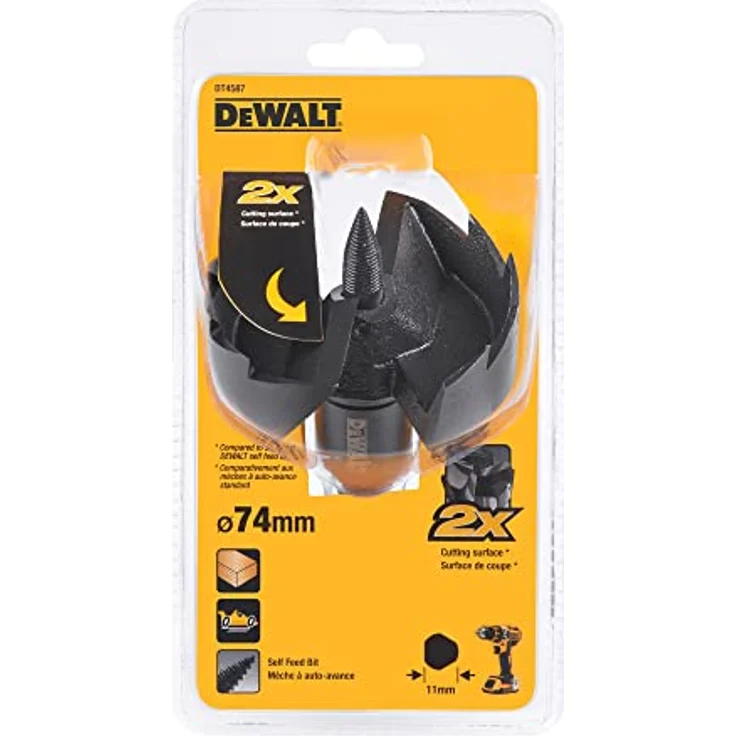 Dewalt Forstnerbohrer Rapidbohrer DT4587-QZ, 74 mm, extra scharf mit aggressiver Zentrierspitze – Bild 2