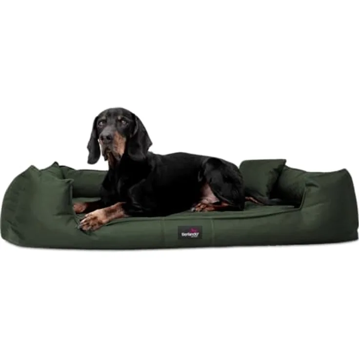 tierlando® Orthopädisches Hundebett Goofy XL XXL XXXL (G6 | 160 x 110 cm) Olive Grün, Polyester Waschbar Hundesofa mit Matratzenschoner