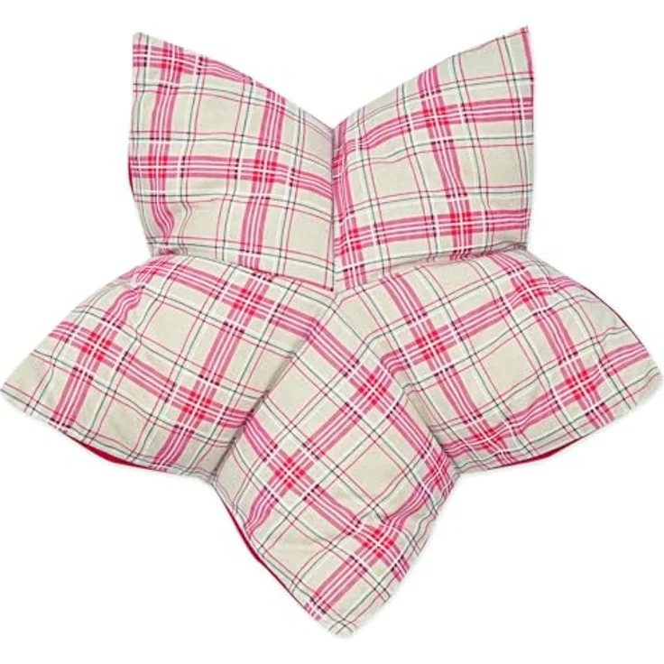 Aumüller Sternenkissen Karo, Beige/Rot - 85 cm - Liegekissen für Hunde und Katzen – Bild 2