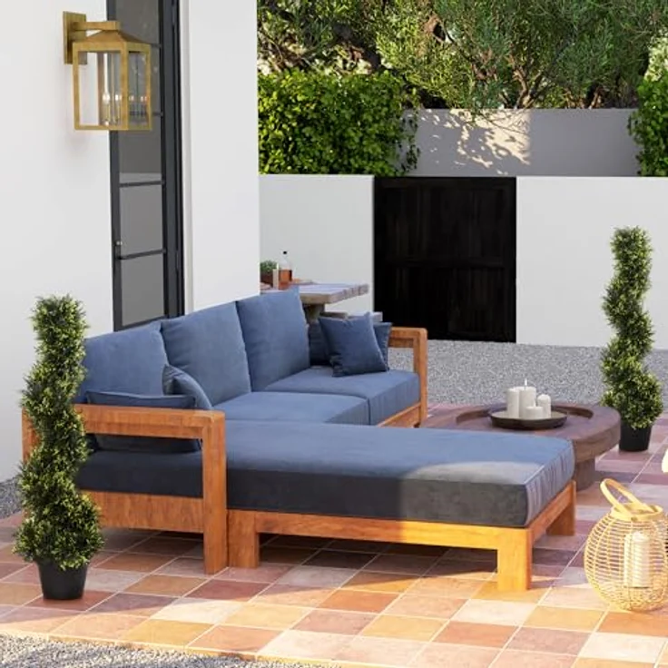 Outsunny 2er Set künstliche Zedernbaum groß 90 cm Kunstpflanze, Plastik künstliche Pflanzen Zeder im Topf, Spiralpflanze wie echt für Wohnzimmer Schlafzimmer Büro Garten Moderne Dekoration, Schwarz – Bild 2