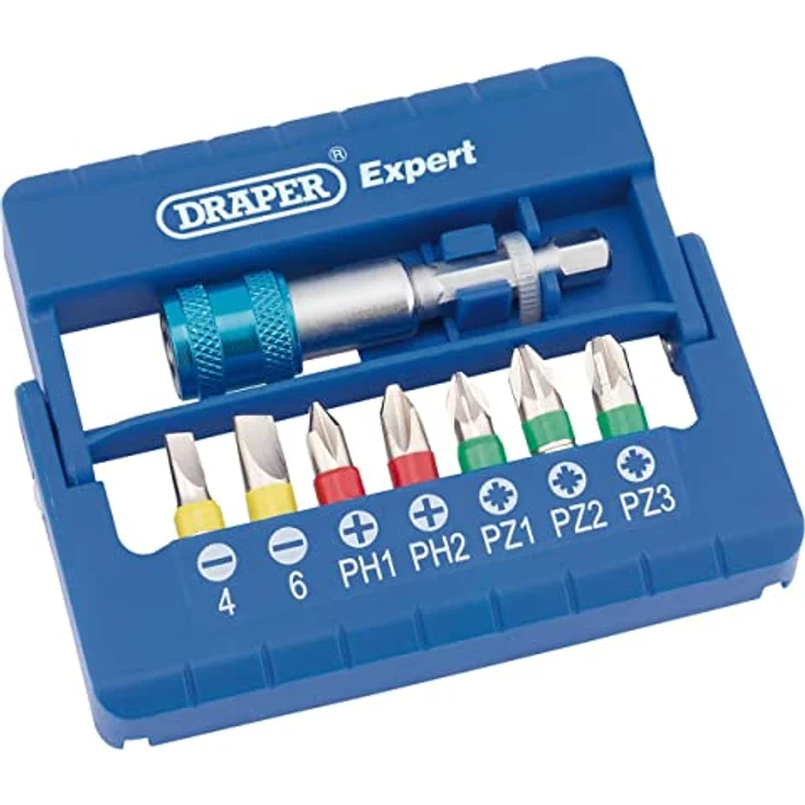 Draper 82400 Buntes Schraubendreher-Bit-Set mit Magnethalter, 8-teilig, 8 Stück, 8 Pieces – Bild 3
