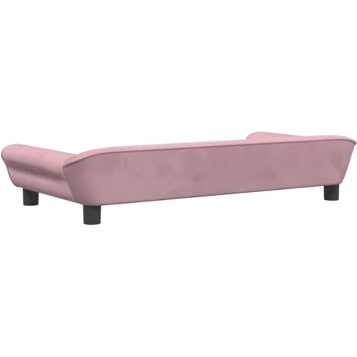 vidaXL Hundebett, Hundekissen mit weicher Polsterung, Hundesofa Hundecouch für kleine Hunde Haustiere, Haustierbett Katzenbett, Rosa Samt – Bild 5
