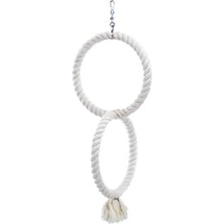 Nobby Cage Toy, 2 Kletterringe aus Baumwolle weiß klein; 50/24 cm