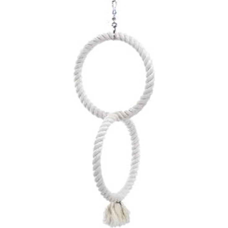 Nobby Cage Toy, 2 Kletterringe aus Baumwolle weiß klein; 50/24 cm