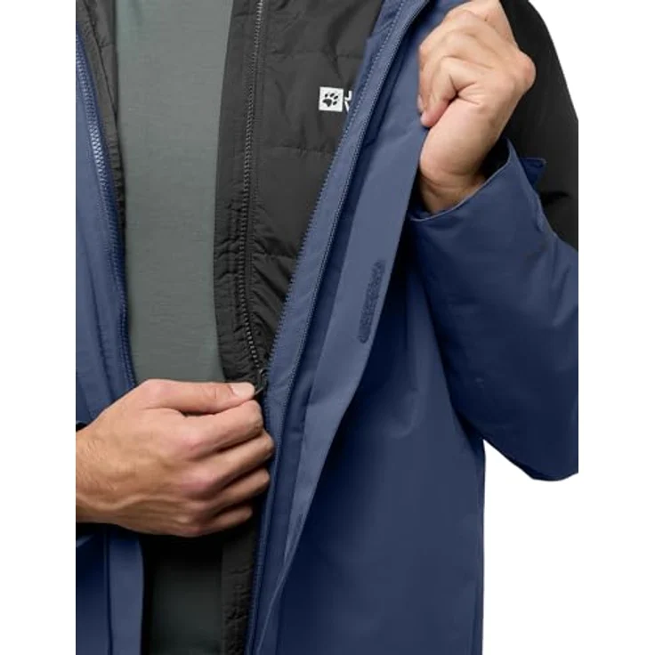 Jack Wolfskin Romberg 3In1 Jacke für Herren, wasserdicht mit Primaloft® Innenjacke, Blau, Größe M – Bild 11