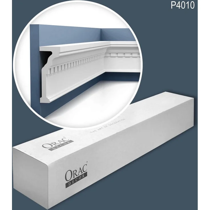 Orac Decor P4010-box, Zierleiste Wandleisten Set mit 6 Friesleisten, Purotouch®, 12 m, weiß