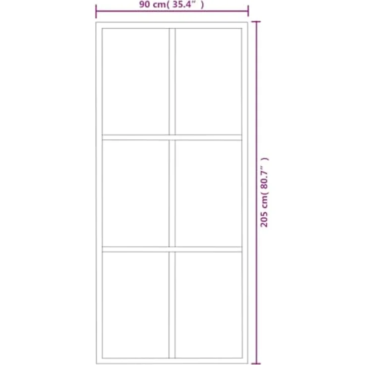 vidaXL Schiebetür mit Beschlag ESG-Glas Aluminium 90x205cm, geräuschloses Schiebetürsystem mit Soft-Stopp-Funktion, transparent – Bild 4