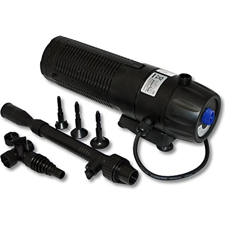 SunSun CUP-129 Springbrunnenpumpe, Teichpumpe mit 1000 l/h, 24W, 9W UVC-Klärer und 4 Fontänendüsen, für Gartenteich und Koiteich – Bild 3