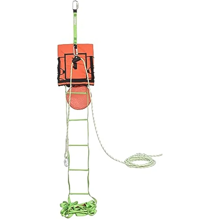 Kratos Safety Rettungsleiter EVA'LAD 2, 6m mit integriertem Sicherungssystem, orange/rot markierte Sprossen – Bild 2