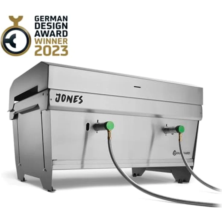 BURNHARD Klappgrill Jones 2-Brenner mit Deckel, 6,4 kW Edelstahl Gasgrill inkl. Transporttasche mit Rucksackfunktion und Multitool, Faltgrill ideal für Camping – Bild 2