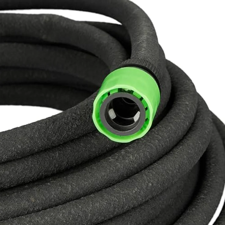Relaxdays Tropfschlauch Gummi PVC, Anschlussfertig, 70 m, Schwarz - Effiziente Perlbewässerung für Gartenpflanzen – Bild 7