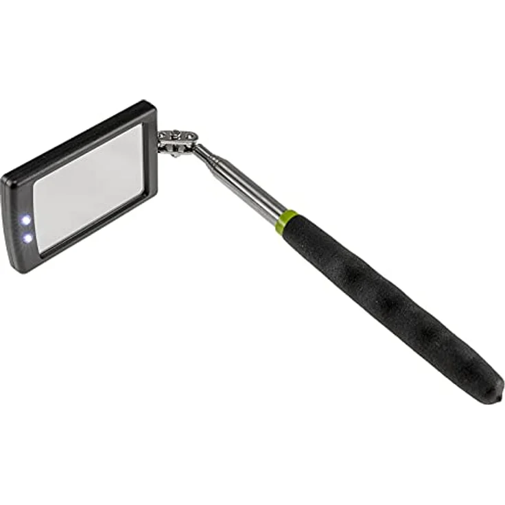 Teleskop Spiegel mit LED Beleuchtung Gesamtlänge 28,5-87,5cm Spiegel 65x40mm – Bild 8